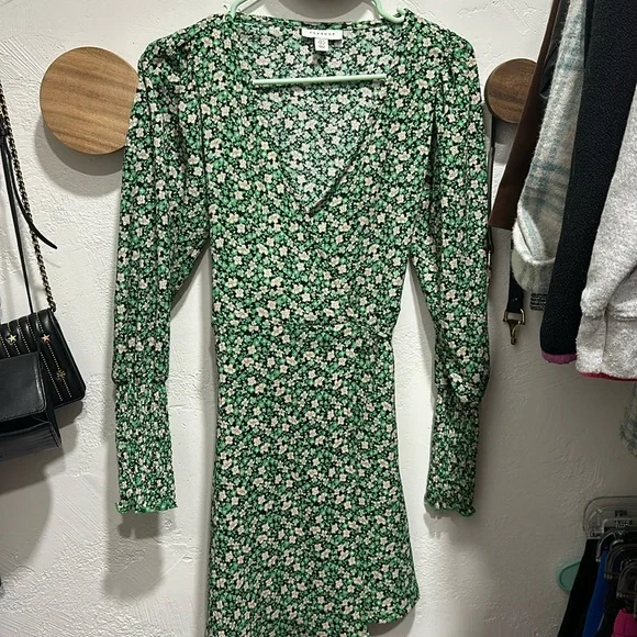 green emerald velvet dress Acetate Fabrica Long Sleeve Shirt Dress